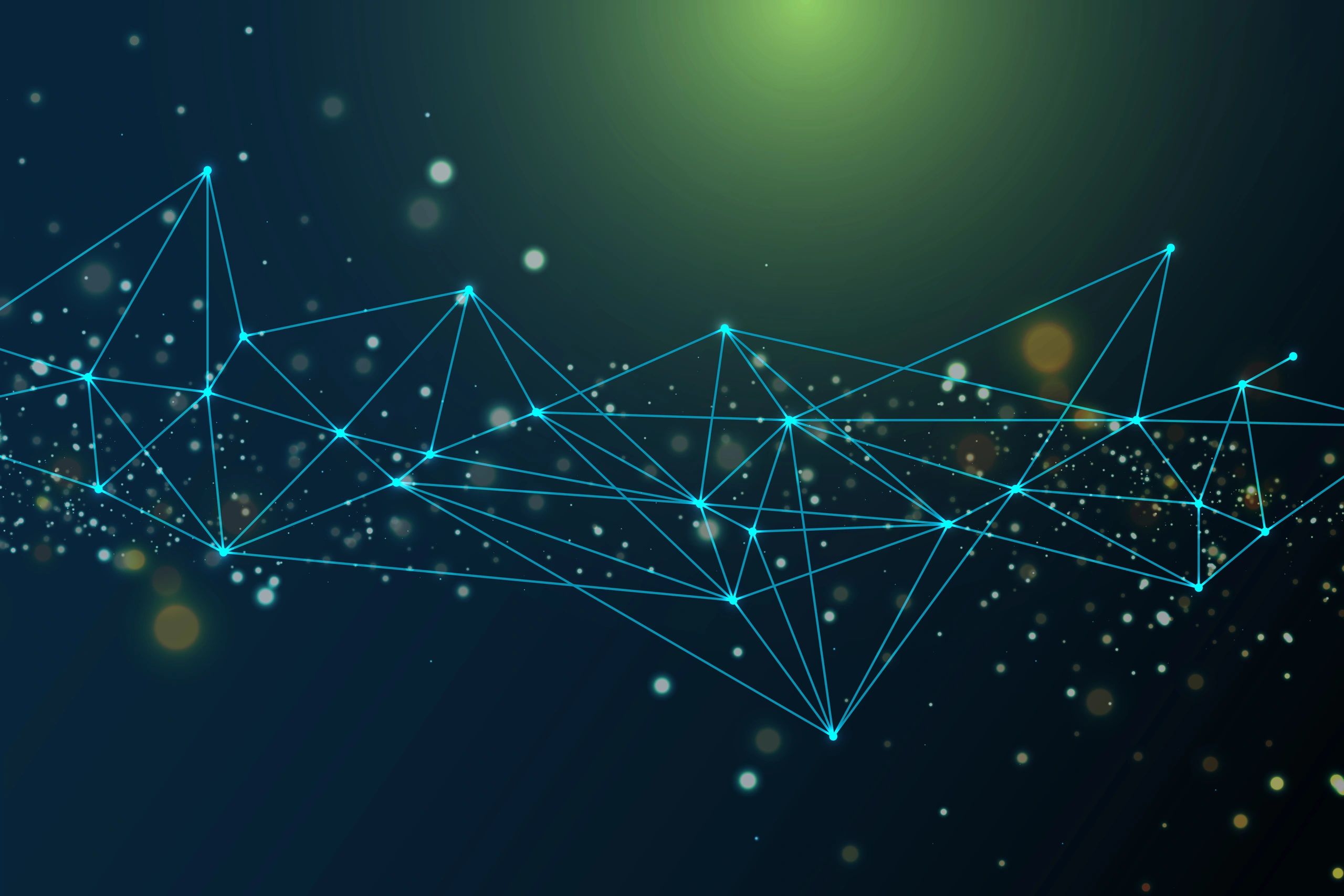 Abstract network topology with connected nodes and lines
