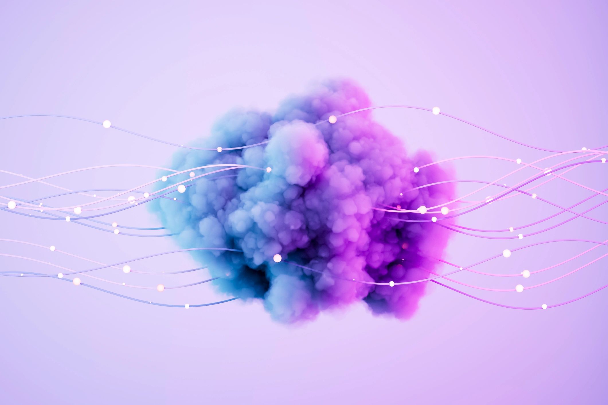 Glowing cloud network representing modern infrastructure and data connectivity